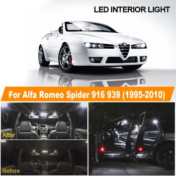 

White Canbus LED Car Bulbs Interior Dome Map Trunk Cargo Reading Ceiling Light Kit For Alfa Romeo Spider 916 939 1995-2010