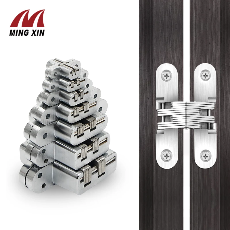 

2PCS 7 specification stainless steel hidden hinge 304silent close invisible mounting folding door hinge, door furniture hardware