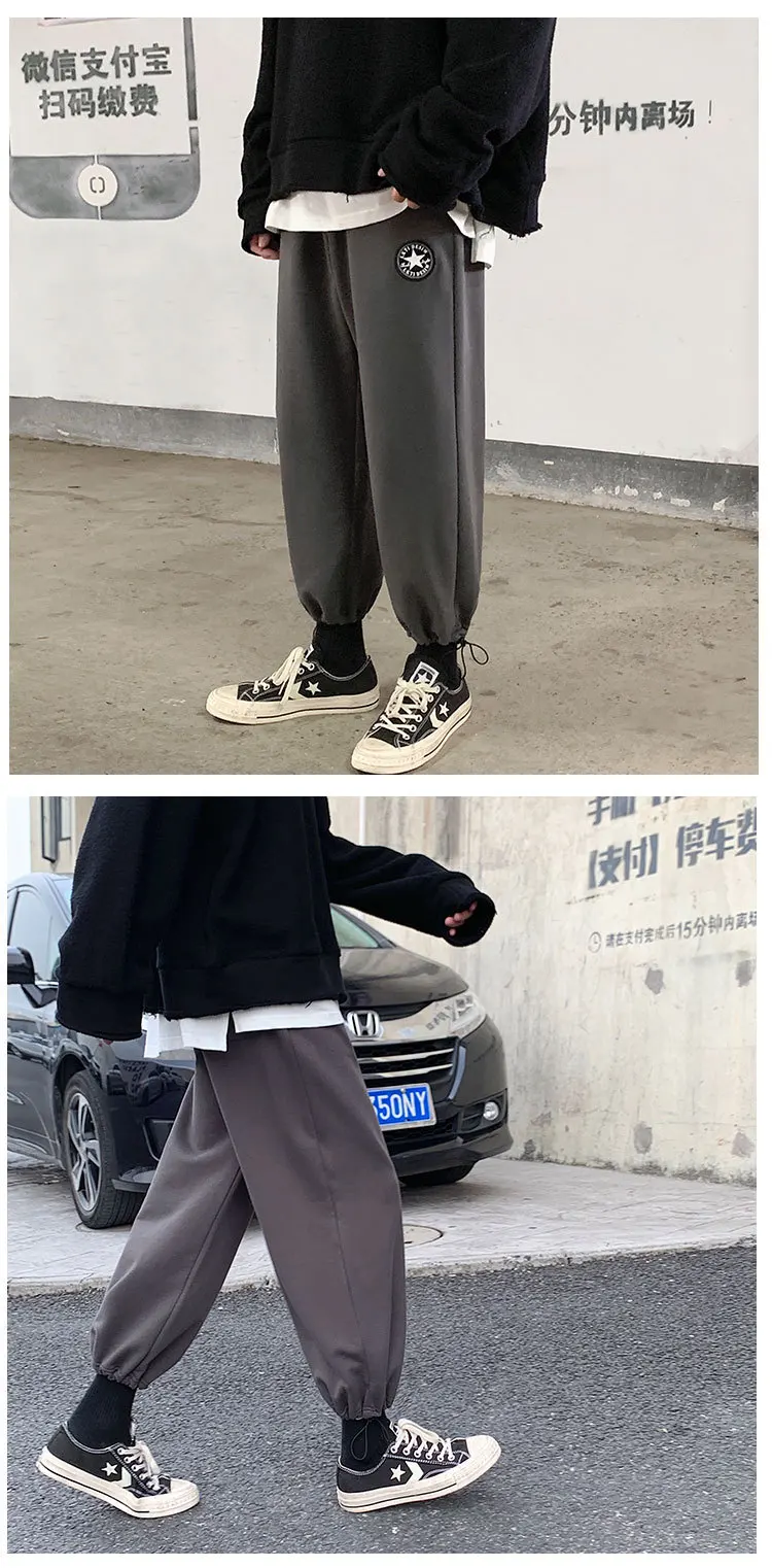 Liketkit мужские новые осенние повседневные штаны мужские однотонные, стиль Харадзюку хлопковые спортивные штаны мужские шаровары винтажные джоггеры прямые уличная одежда