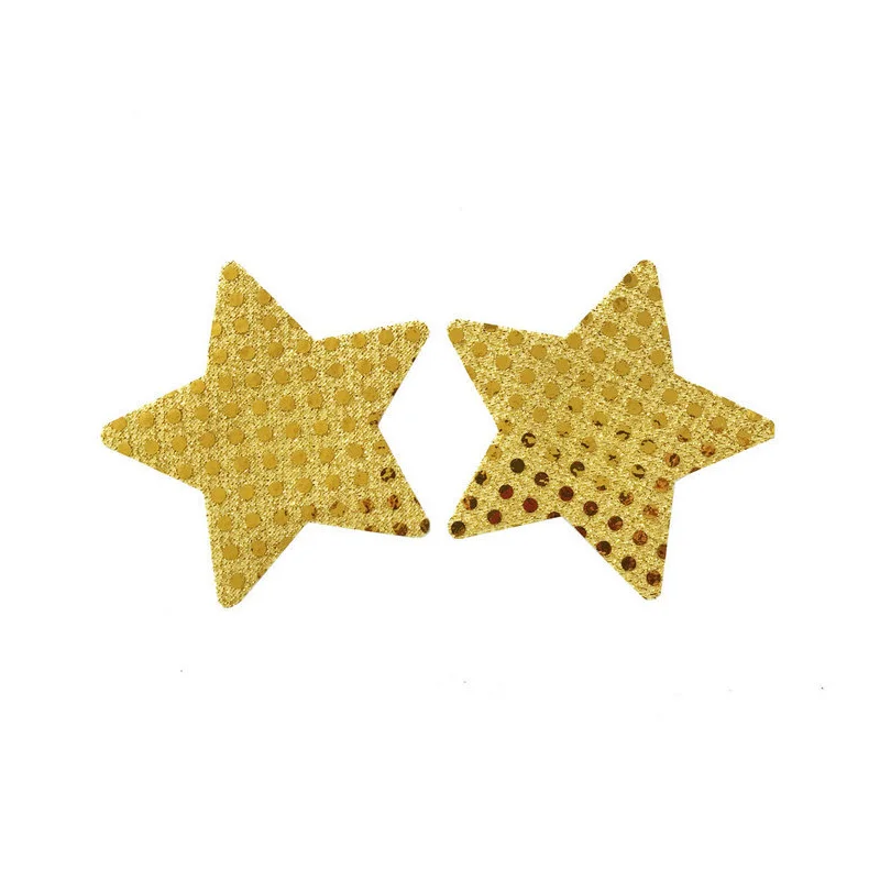 NEW 10 pair(20 Pcs)Sequins Stars Shape Breast Stickers Pasties Women Nipple Cover- non-sensitizing adhesive with a soft
