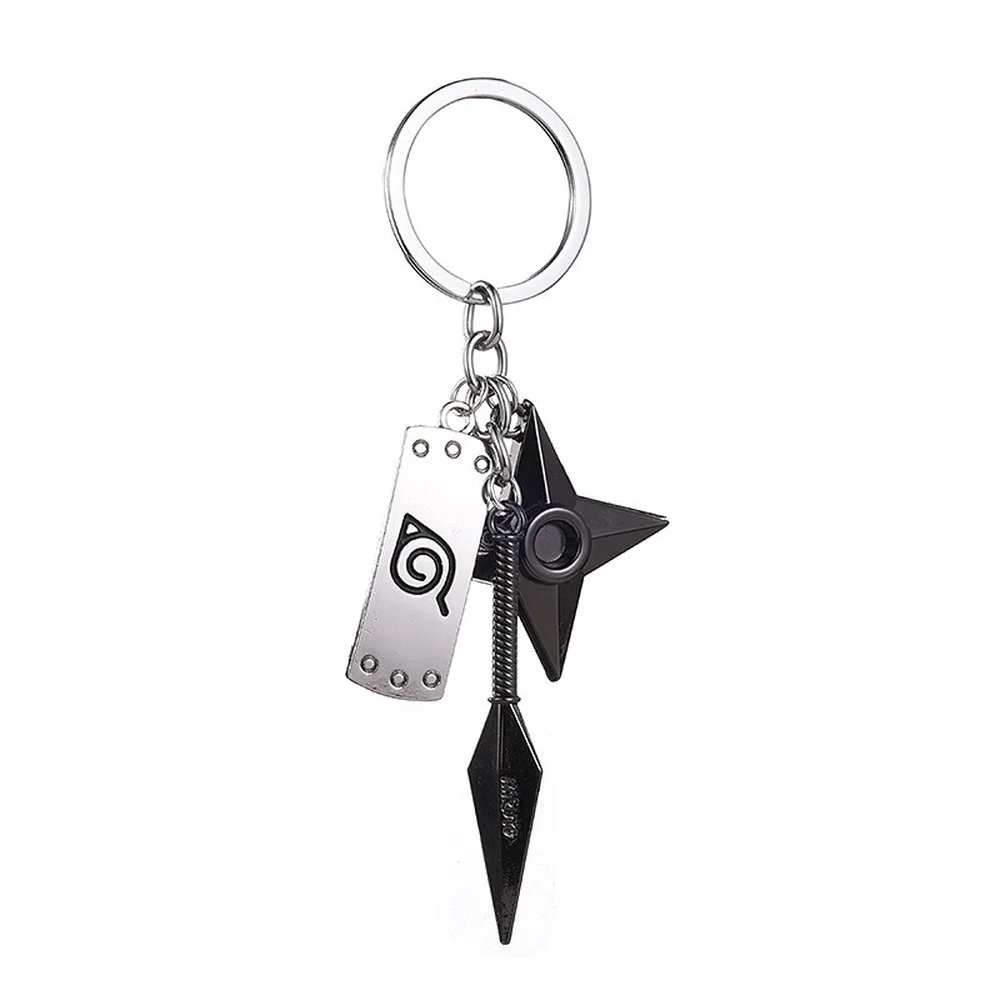 Kunai Shuriken Konoha Ninja Keychain for Bags 2021 Men Anime Trinkets Keyring Narutos Accessories Women Jewelry Backpacks Gift