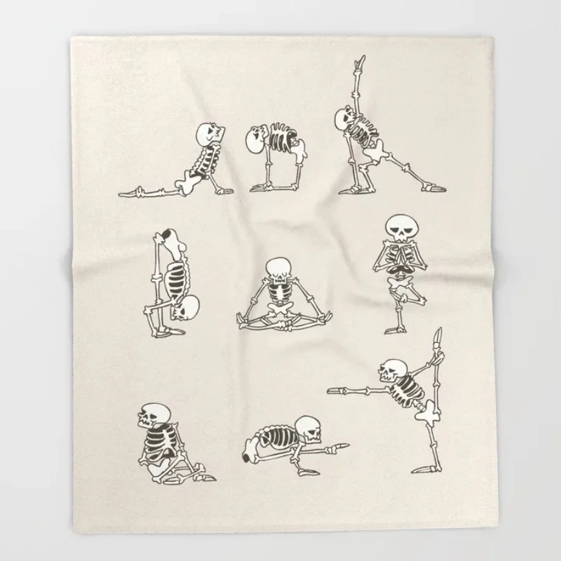 Skeleton Yoga Throw Blanket