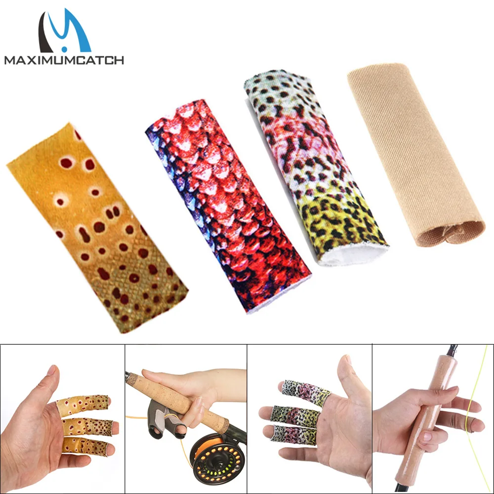 Maximumcatch 3pc Fly Fishing Line Stripping Guards Finger Protection Outdoors Sports Elastic Skin Protector Free Size