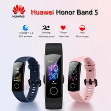 Высокое качество Лучшая цена Huawei Honor Band 5 Smartband AMOLED кислородный кровяный трекер спящий Спорт gps горячая Распродажа покупка