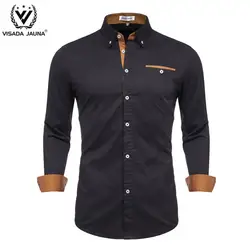 VISADA JUANA 2019 модные мужские рубашки Slim Fit Мужские повседневные рубашки с длинным рукавом формальное платье мужская одежда Camisa Y50