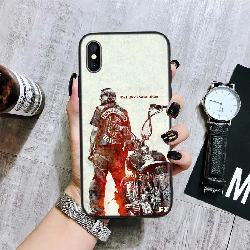 Американский ТВ сыновья анархия черный чехол для телефона Apple IPhone 11 Pro XS MAX XR 7 8 6 6S Plus X 10 Ten 5 5S SE Coque S