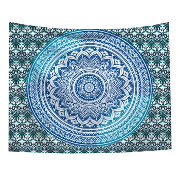 

Indian Style Wall Tapestry Printing Wall Hanging Backdrop Tapestry Decorative Beach Blanket Beautiful Shower Curtain (Green)