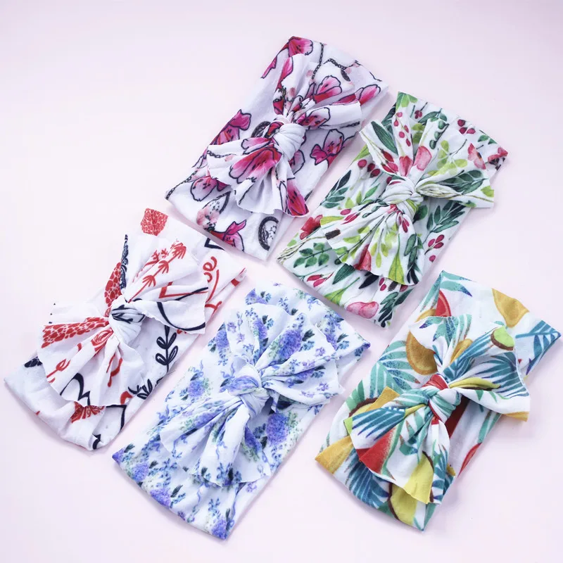 

Cross Border Europe And America Headdress Summer Bohemian Style Printed Wide Headscarf Super Soft Does Not Damage Skin Baby Hair