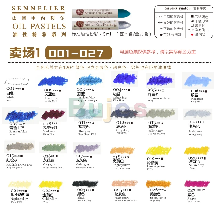 Sennelier Oil Pastels Individual Standard - Light Grey