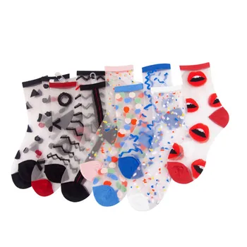 

50pair happy socks women calcetines meias kawaii meia transparent stripe short summer socks skarpetki calcetines harajuku
