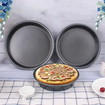 

5Pcs Carbon Steel Baking Pan Bread Cake Pudding Chocolate Pizza Tray Pan Pizza Tray Pancake Net Pastry Bakeware Pan