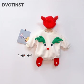 

Newborn Baby Girls Full Sleeves Romper Legging Hat 3pcs Deer Christmas Outfits Set Event Infant Jumpsuit Party Clothes Costume