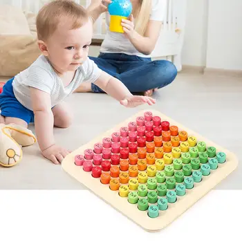 

Smooth Wood 9x9 Multiplication Table Blocks Colorful and Funny Arithmetic Toys Rugged Durable with Long Lasting Life