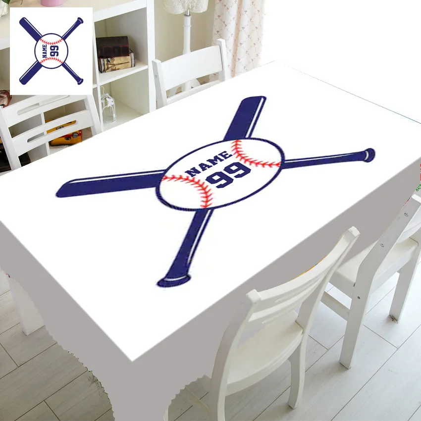 

Скатерть для бейсбола, персонализированная Декоративная скатерть с именем и номером на заказ, для празднования дня рождения
