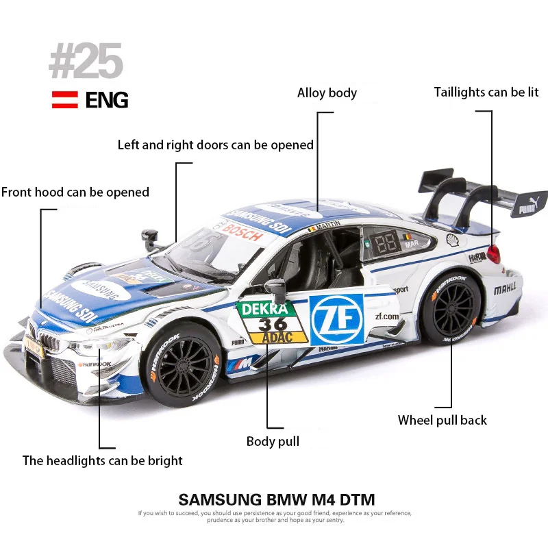 1:32 Масштаб литья под давлением Модель сплав Натяжная гоночная игрушка ...