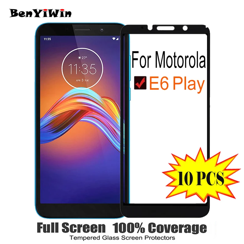 9H полная защита экрана закаленное стекло для Motorola E6 Play On Защита от царапин