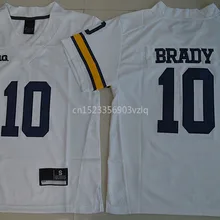 Новое поступление высокое качество Том Брэди футболка колледжа спортивные майки#10 Брэди Майки S-XL