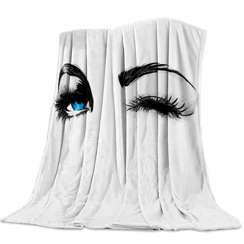 

Blue Eyes Beautiful Throw Blanket Soft Comfortable Velvet Plush Blankets Warm Sofa Bed Sheets