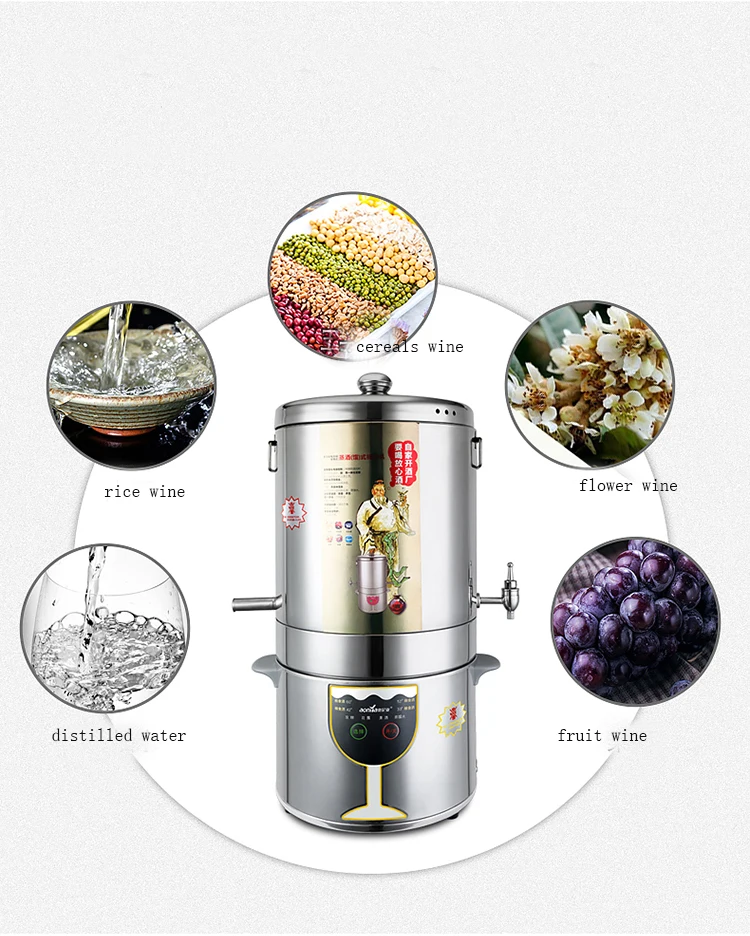 XMT-HOME домашний пивоваренный автоматический злаковый ферментация спирт дистиллятор moonshine виноделия ликер бренди дистиллятор воды 1 комплект