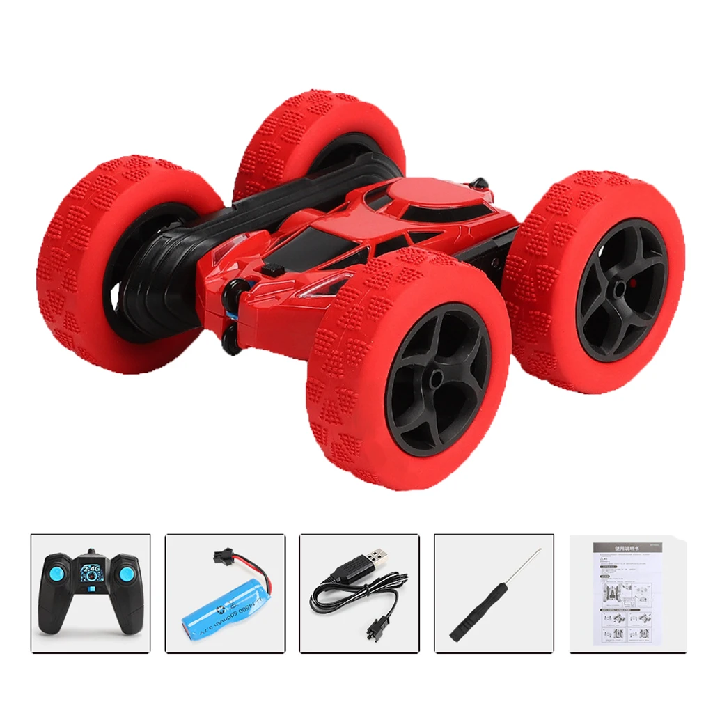 Carros 4WD RC para Crianças, carro acrobacias dois lados braço oscilante  360 graus girando