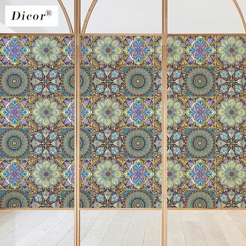 

Top Privacy Window Film Static Cling No Glue Removable ECO PVC Geometric Design 40/50/60*200cm 2020 New Arrival for Home Decor