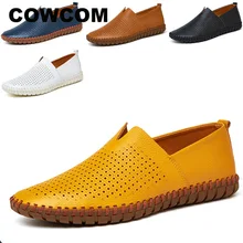 COWCOM/мужская кожаная обувь для вождения; сезон весна-лето; повседневная мужская обувь; кожаная обувь; мужская кожаная обувь; размеры 38-47; CLK