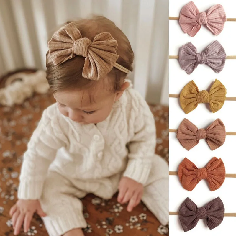 XCQGH-Diadema bebé lazo anudado de nailon para recién nacido, diadema para niño pequeño, accesorios para el cabello para niña y niño