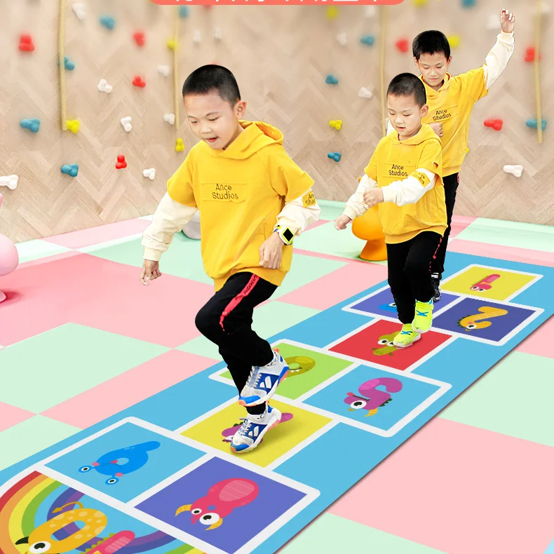 

Children's Hopscotch Kindergarten Sensory Training Equipment Parent-Child Toy Hopscotch Mat Outdoor Activity Physical Fitness