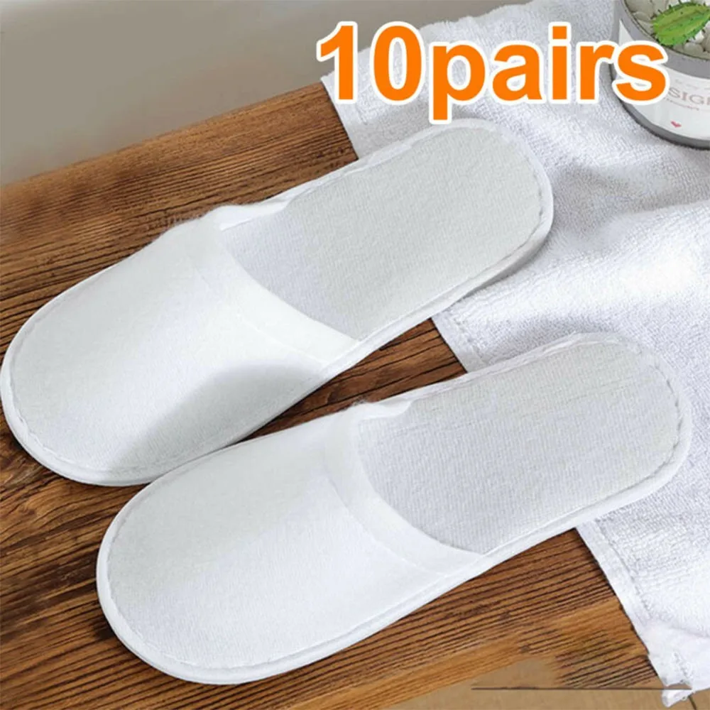 Hotel Travel Slippers Sanitary Party SPA Hotel Guest Slippers Close Toe Men Women Disposable Bathroom Accessory 10Pairs disposable slippers
