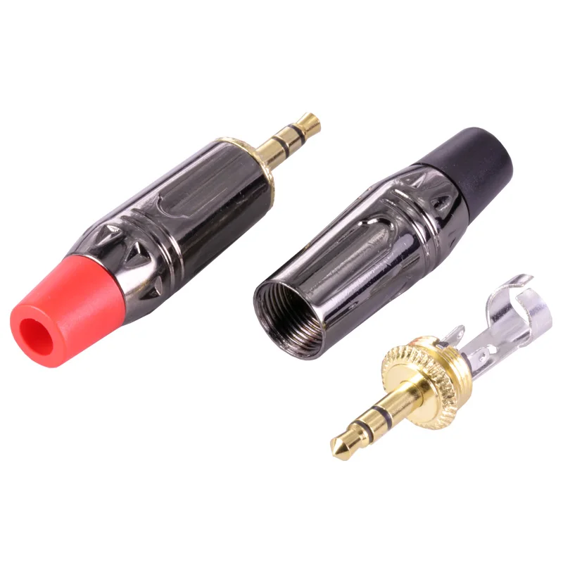 100pcs lot Jack 3 5mm 3 Pole Stereo Male Plug Audio Connector 24K Gold Plated Headphone 3 5mm Plug Wire Connectors