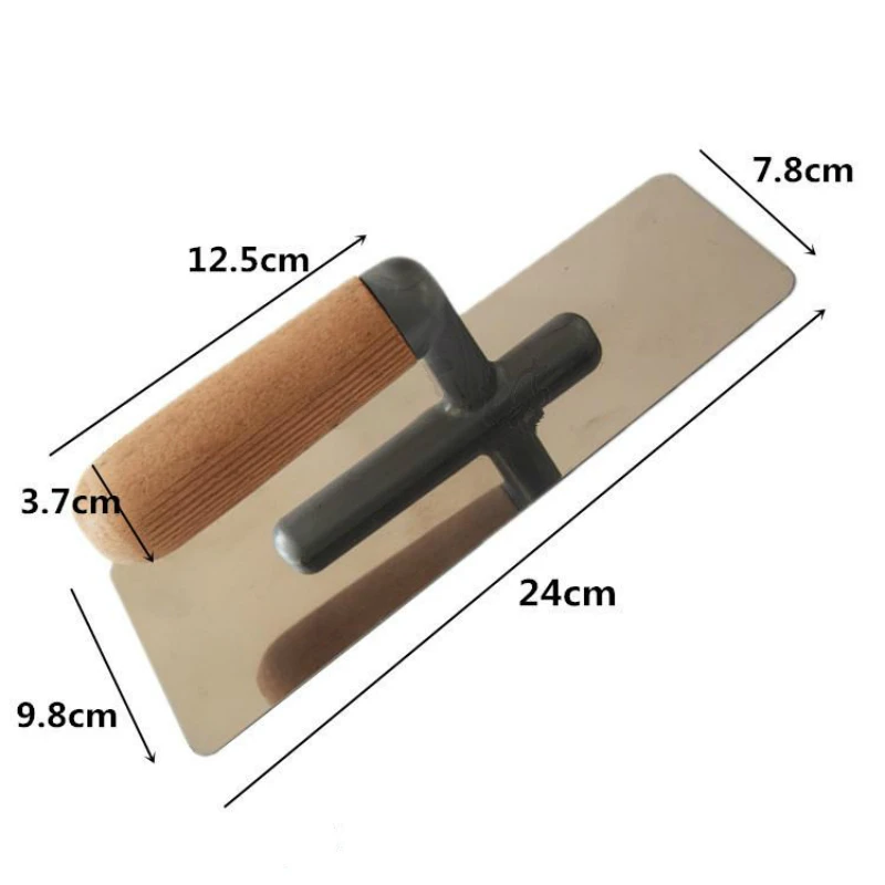 2PC stainless steel Wooden handle Mortar Board Home Craftsman Trowel Construction Holder Plastering Tool