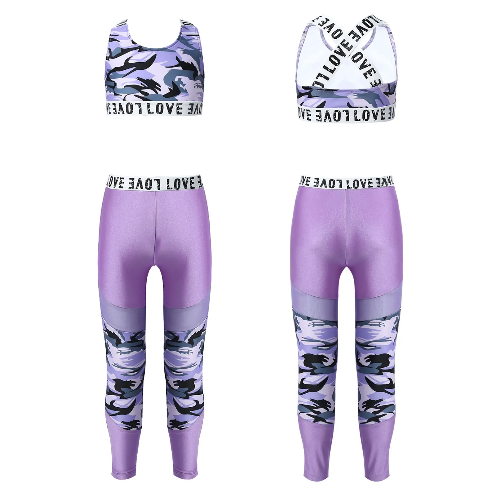 2pcs Kids Yoga Sets Gymnastics Tracksuits Fitness Outfit Fitness Girls Running Sports Suit Sport
