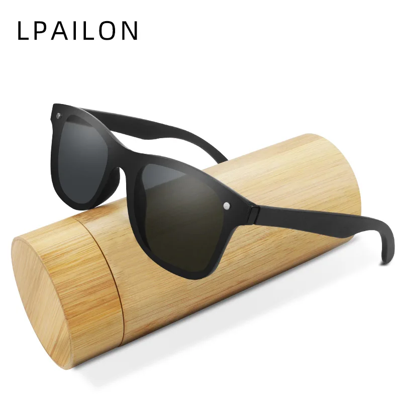 Gray LPAILON Rimless Wood Mens Sunglasses Polarized Mirror Lens Sun Glasses for Men/Women Brand Design Colorful Shades - Lenses Color: Gray