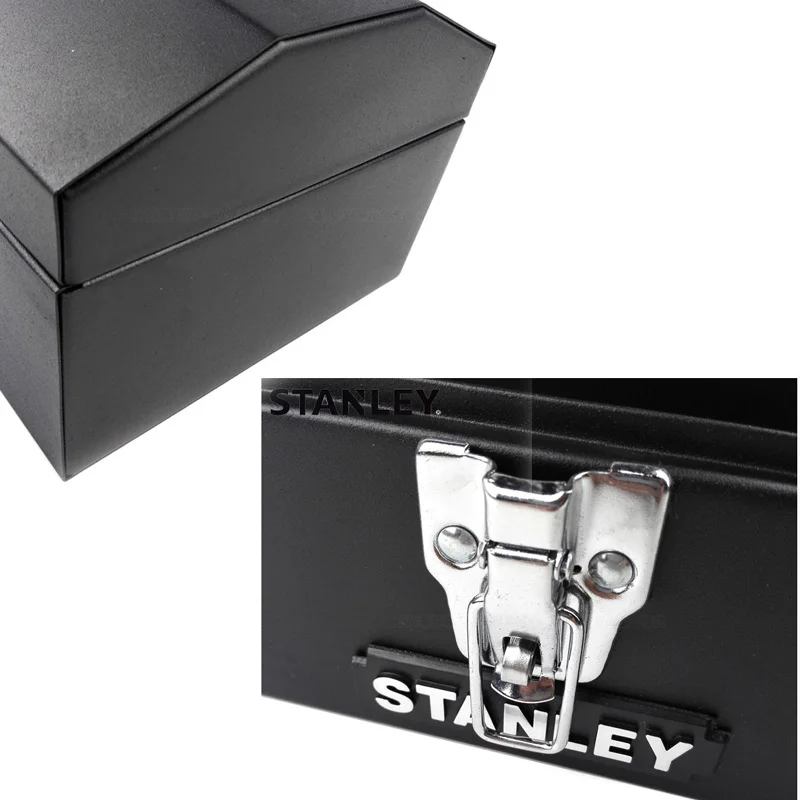 Stanley 14 Steel Portable Toolbox Organizer Latch Tool Box Metal Lock Hard  Case for Auto Mechanic Motorcycle Garage Workshop