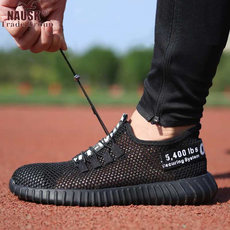 

Men's Safety Shoes Steel Toe Construction Protective Footwear Lightweight 3D Shockproof Work Sneaker Shoes For Men