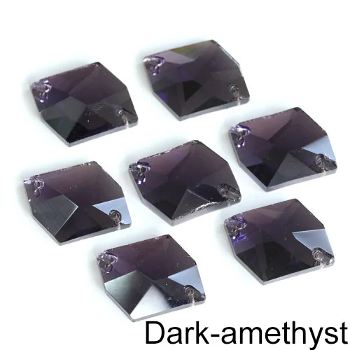 Dark Amethyst 5 размеров космические Формы разноцветные стеклянные пришивные стразы с плоской задней частью прозрачные AB пришивные стразы с 2 отверстиями для одежды B0681 - Цвет: Dark Amethyst