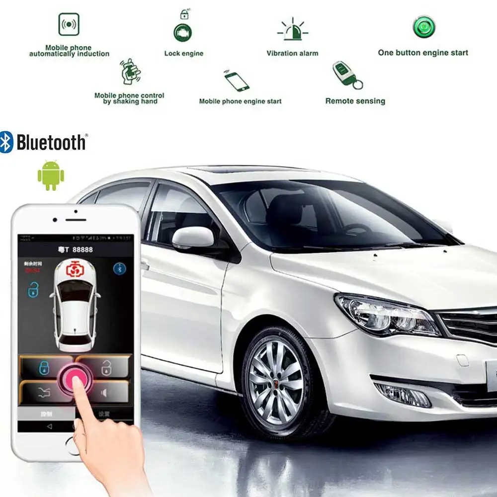 

car alarm with auto start keyless entry car accessories central locking quad lock start stop button auto alarm remote start