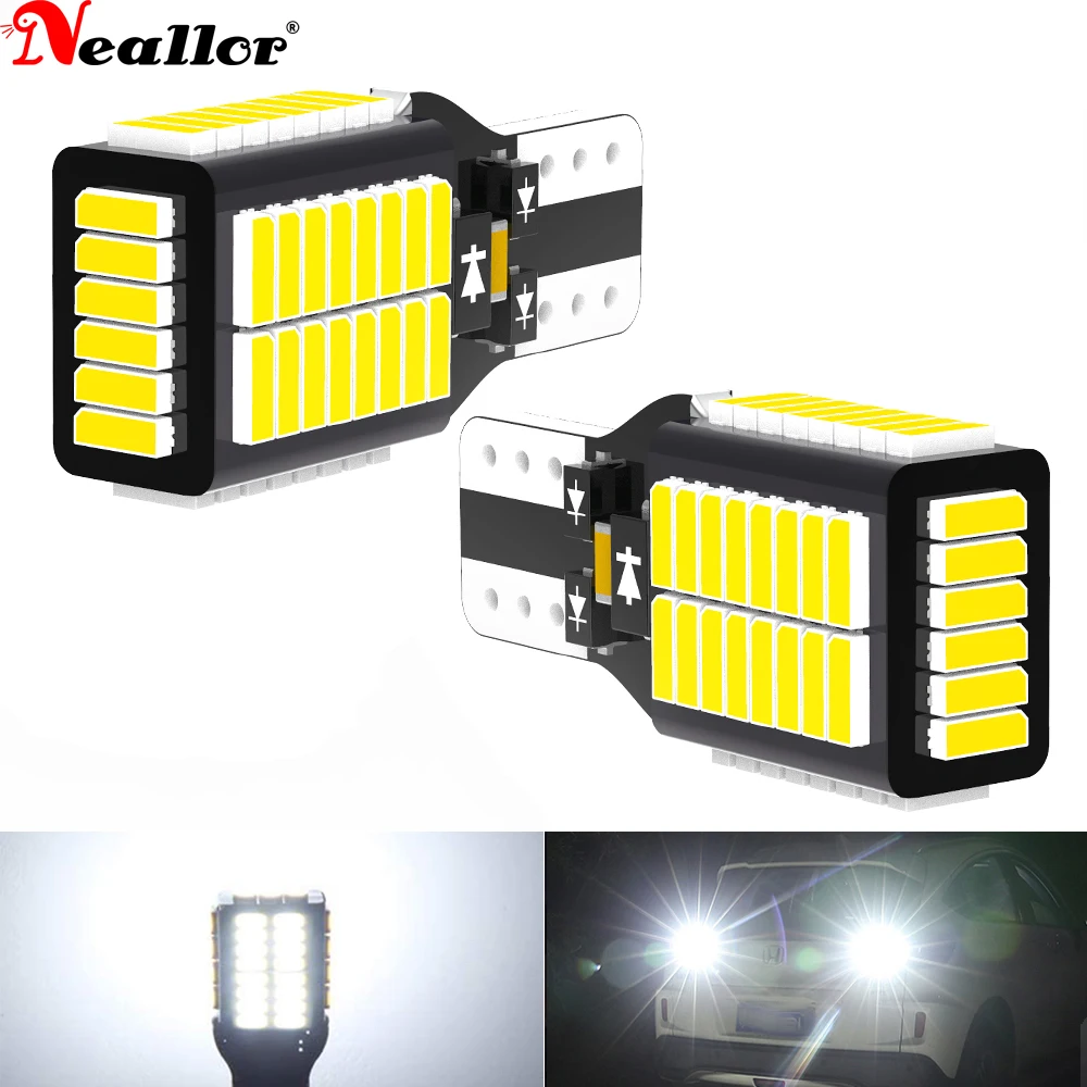 2x W16W T15 6000K 54SMD CANBUS No Error LED Reverse Lights for Nissan Juke X trail Qashqai j11 Tiida Note Tail Lamp Bulb 12V | Автомобили