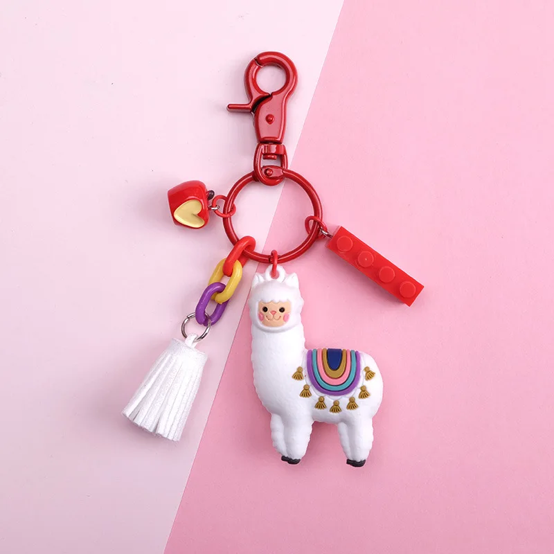 2019 Cute Epoxy Three-dimensional Alpaca Keychain Doll Creative Cartoon Little Sheep Bag Pendant Jewelry Small Gift Women | Украшения и