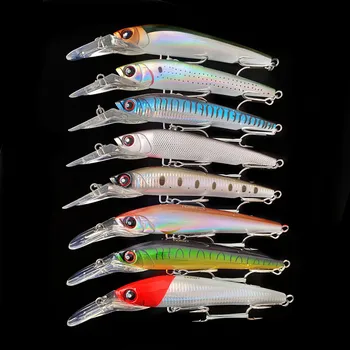 

NOEBY 8pcs 18cm 100g Sinking 7-9m Big Minnow Fishing Lure Big Lip Deep Water Trolling Sea Fishing Minnow Lures