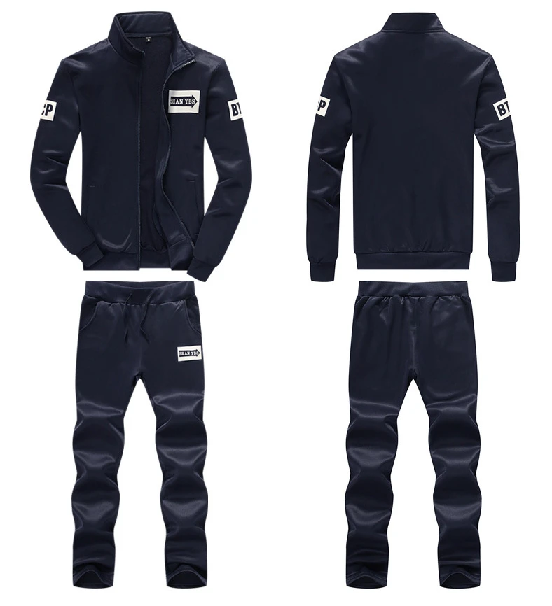 Men's Sets Autumn New Men's Casual Two-piece Suit Tops+ Pants College Style Slim Fit Set Mens Tracksuit Men Sweat Suit