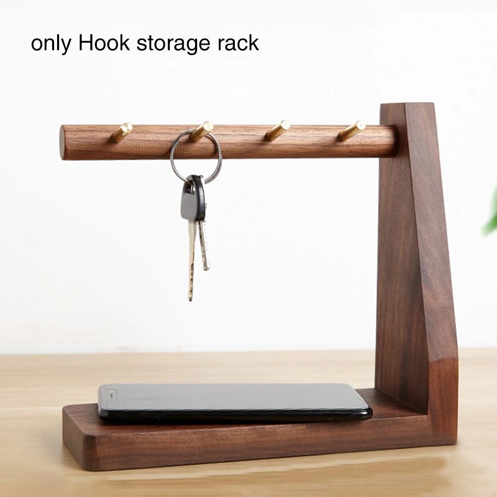 

Home Decor Organizer Rack Office Frame Desktop Holder Shelves Hooks Key Hanger Wooden Minimalist Door Porch