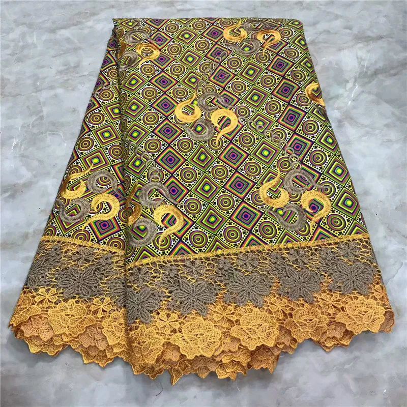 

High-End Lace Fabric 2019 Wax Cord Lace Fabric African Lace Fabric New Wax Cord Lace For Women Wedding Party Dress WD091706