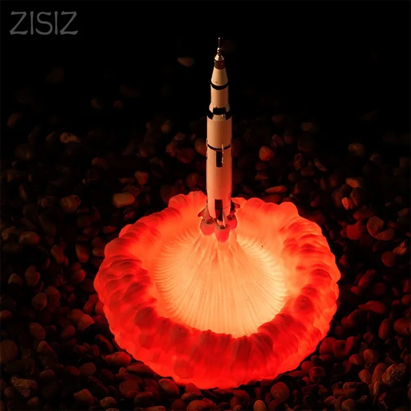 ZISIZ 3D принт стереоскопический космический челнок ракета ночной Светильник СВЕТОДИОДНЫЙ детский ночной Светильник s Спальня Кабинет гостиная украшает атмосферу лампы