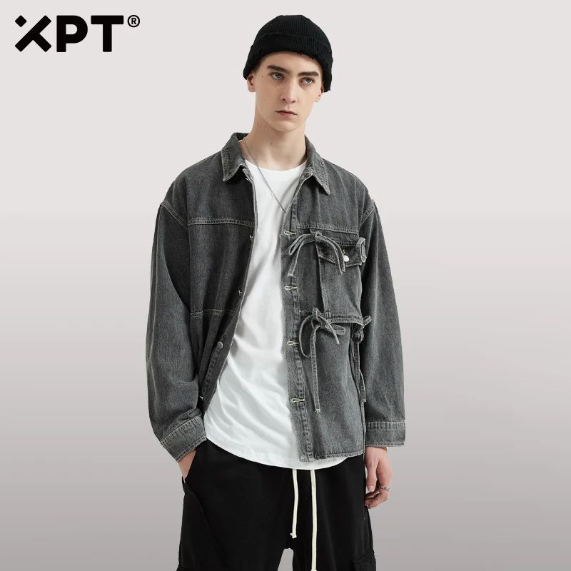 

XPTmen's clothing | 2020 autumn and winter washed and worn loose denim jacket retro European and American high street fashion ja