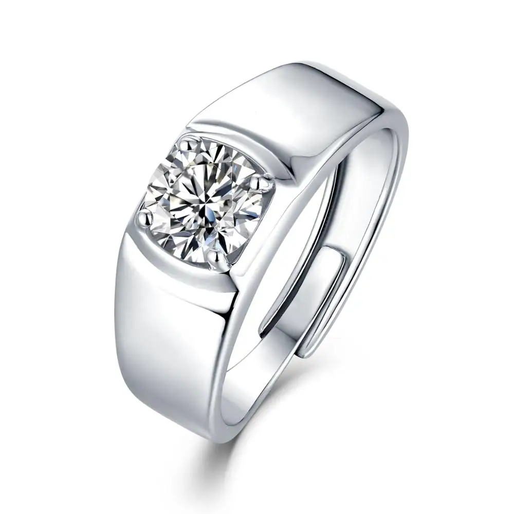 

Moissanite Rings for men Resizable 925 Sterling Silver Ring D color Moissanite Ring for Wedding Engagement Fashion Jewelry