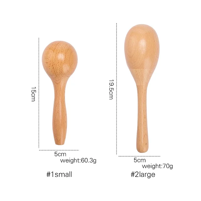 1Pcs Wooden Sand Hammer Toy Maraca Rattles Sand Hammer Kids Educational Toy Musical Party Favor Child Baby Shaker Toys 2