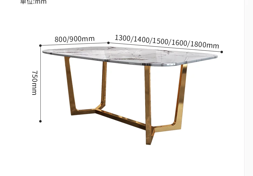 

Nordic dining table and chair combination Modern minimalist small-sized rectangular dining table Home Hong Kong-style luxury mar