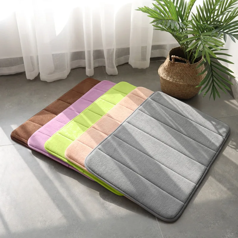 Fashion 1PC 40*60cm Bath Mat Bathroom Carpet Water Absorption Rug Shaggy Memory Foam kitchen Floor | Дом и сад