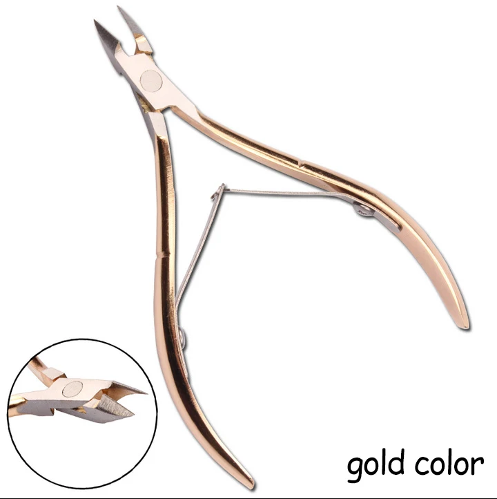 gold color 1 шт. Кусачки Ножницы Резак для удаления омертвевшей кожи клипер плоскогубцы триммер для ног из нержавеющей стали Маникюр Педикюр Инструменты для ухода за ногтями - Цвет: gold color